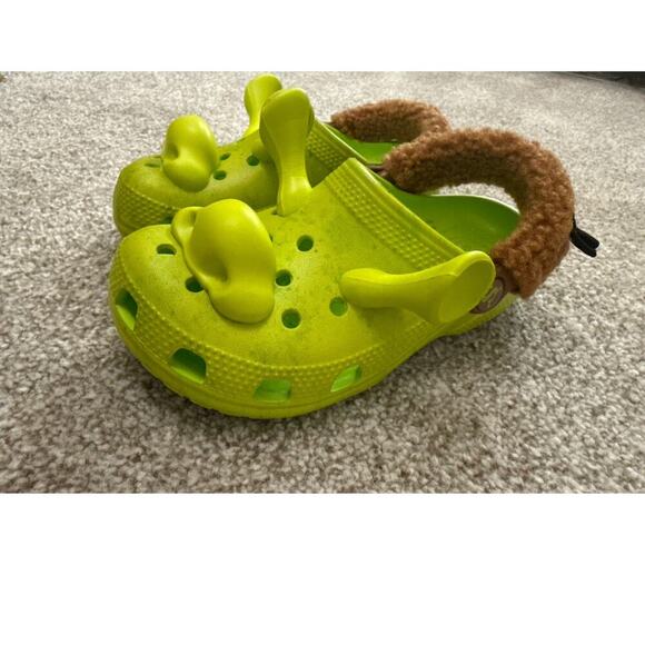 NWT Crocs Unisex Kids' Dreamworks Classic Shrek Clog in Lime Punch, sz 13 - Picture 9 of 13